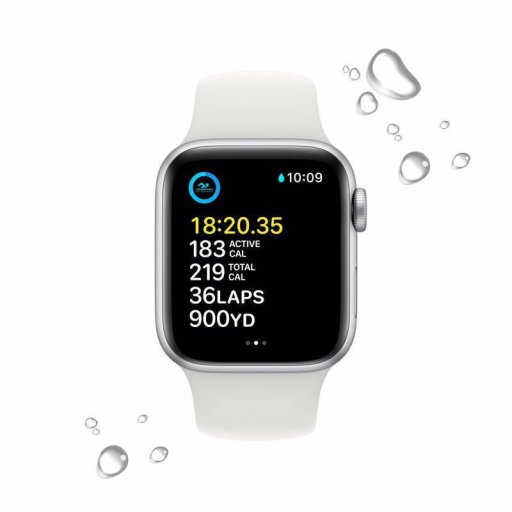 Apple Watch SE 2022 Aluminium 40mm (Silver with White Sport Band)(MNJV3FD/A)
