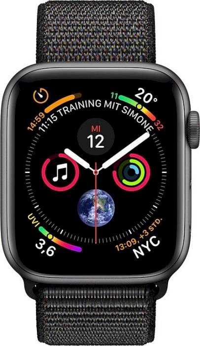 Apple Watch Series 4 GPS 44mm Grey Alum Black Sport Loop (MU6E2TYA)