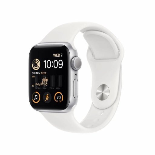 Apple Watch SE 2022 Aluminium 40mm (Silver with White Sport Band)(MNJV3FD/A)