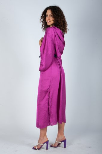 Kimono satin in purple color