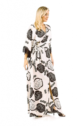 Φόρεμα μάξι εμπριμέ Σατέν