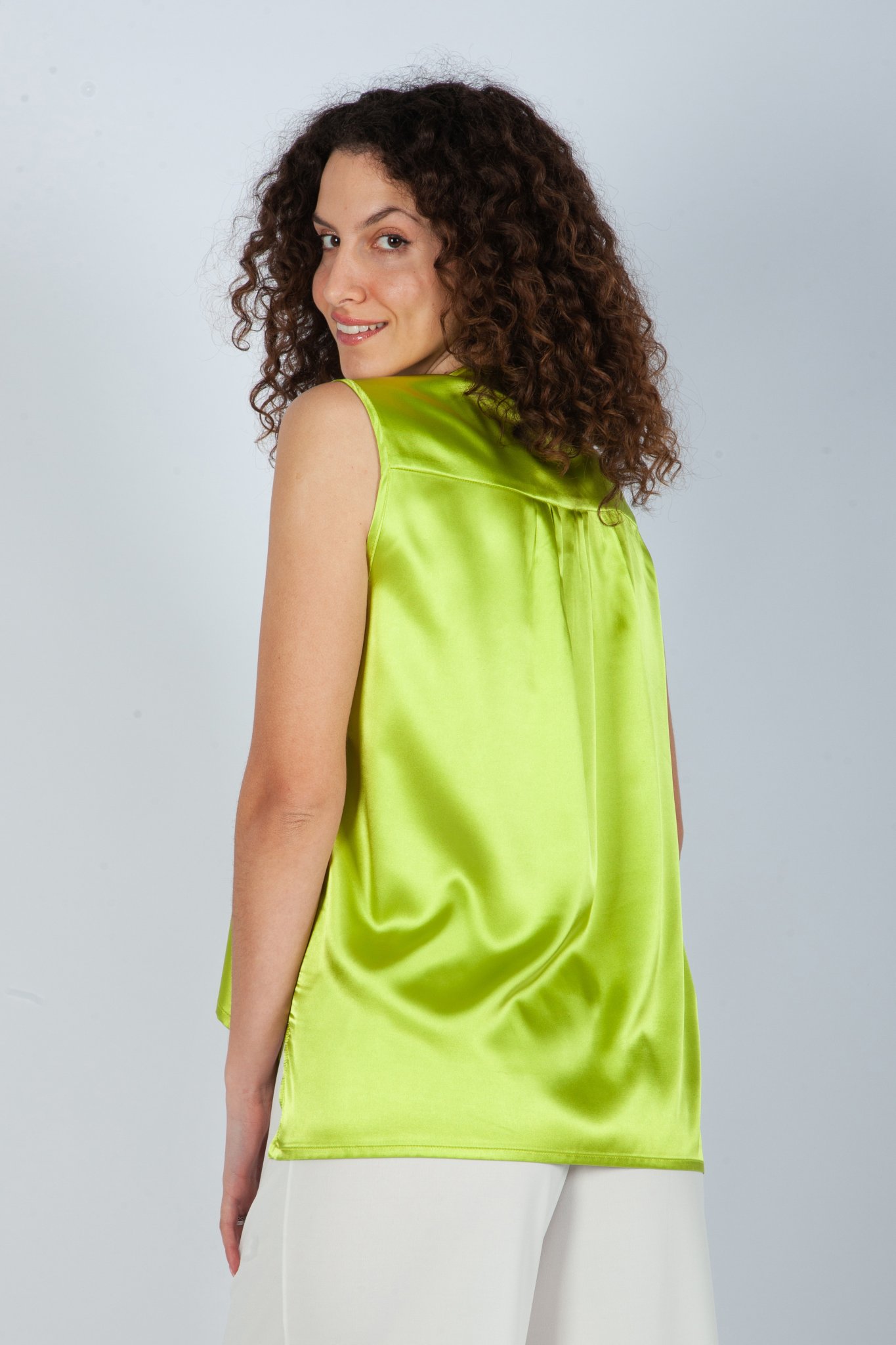  Lime satin πουκαμισο 2390(sold out)