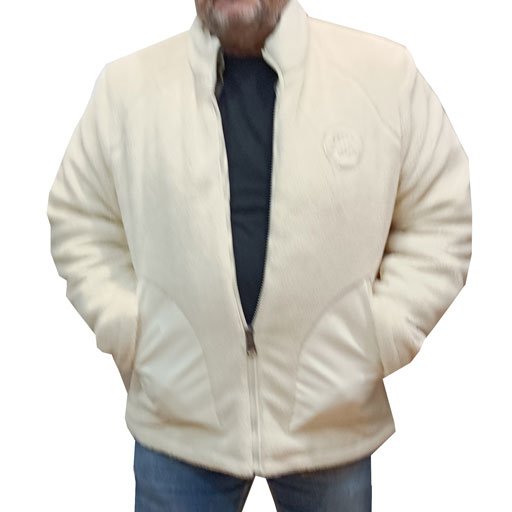 Μπουφάν jacket με γούνα in fashion εκρού