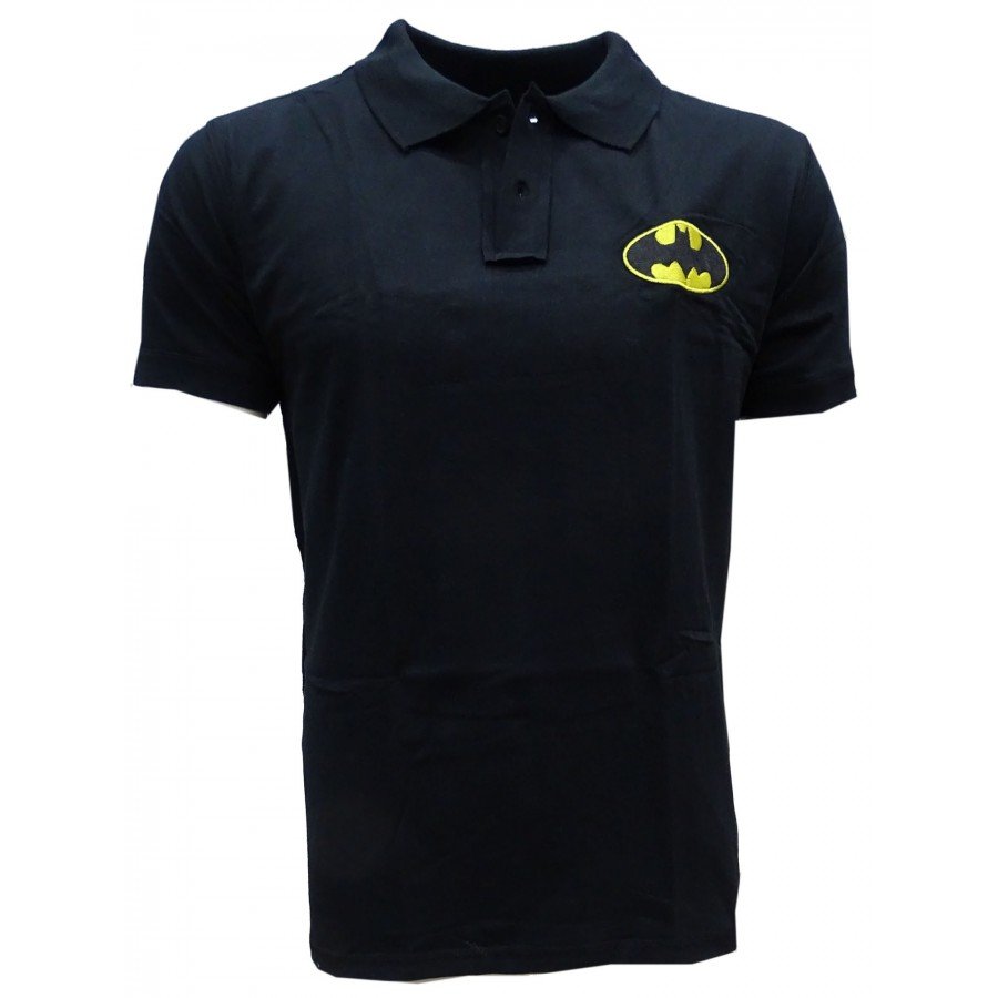 Μπλουζάκι POLO batman PRINT ACME βαμβάκι 100% μαυρο 
