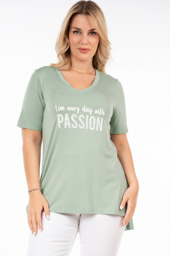 Μπλούζα Viscose με στάμπα PASSION