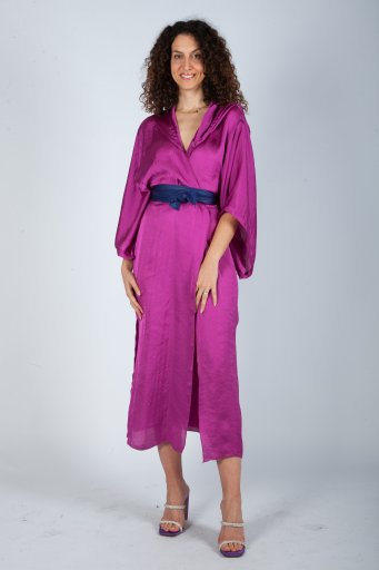 Kimono satin in purple color