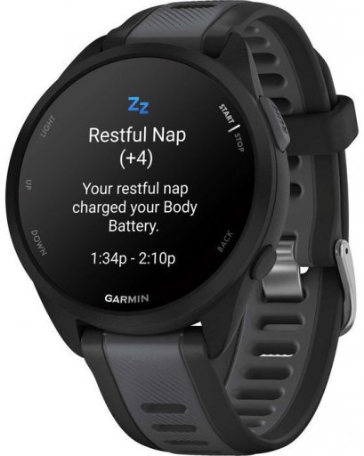 Garmin Forerunner 165 43mm Smartwatch (Black/Slate Gray)