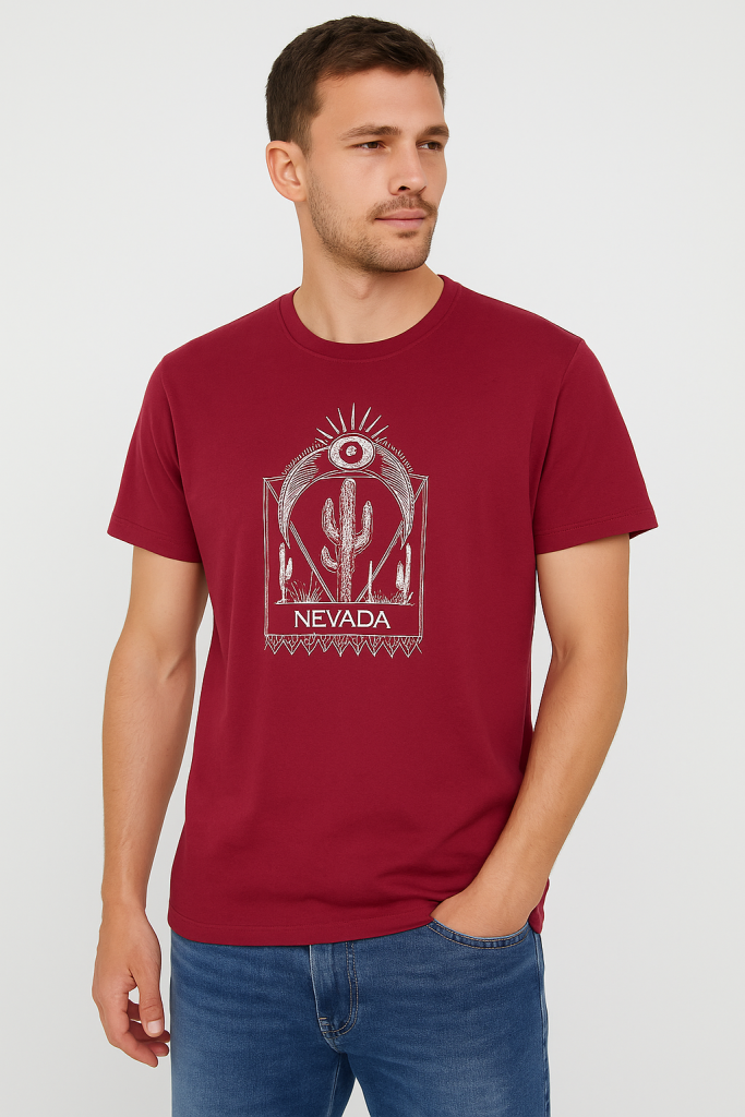 Μπλουζάκι t-shirt βαμβάκι 100%   Ελληνικής Ραφής Μπορντό 