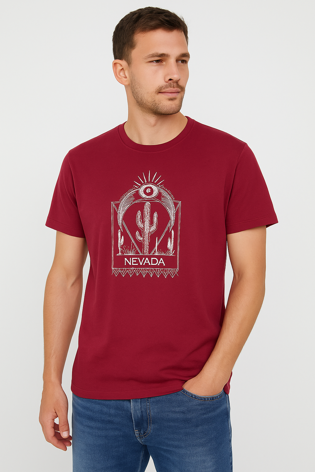 Μπλουζάκι t-shirt βαμβάκι 100%   Ελληνικής Ραφής Μπορντό 