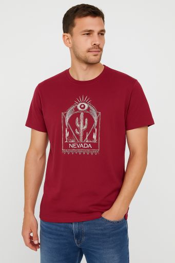 Μπλουζάκι t-shirt βαμβάκι 100%   Ελληνικής Ραφής Μπορντό 