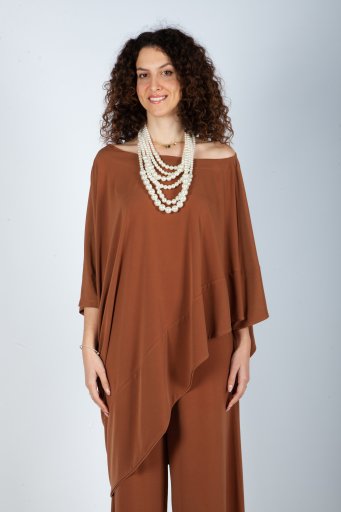 Cape blouse in caramel color 2350