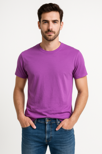 Μπλουζάκι  t-shirt  "In Fashion Flama" σε μωβ χρώμα 100% ελληνικής κατασκευής