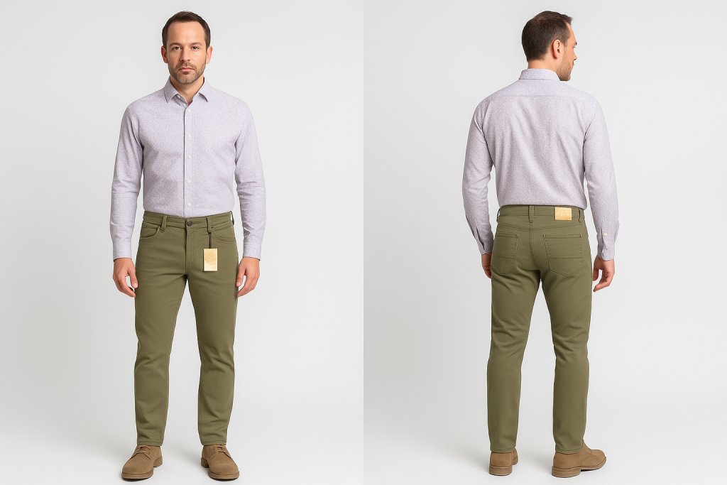 Παντελόνι Πεντάτσεπο βαμβάκι 100% χακί 