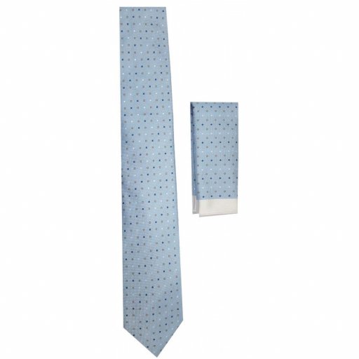 Γραβάτα και μαντιλάκι Υψηλή ποιότητα Χειροποίητο προϊόν Σιέλ