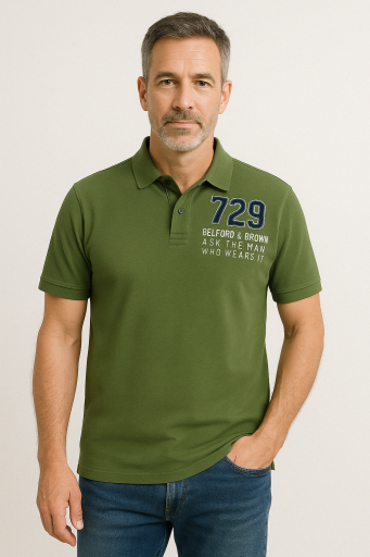 Μπλούζα polo pique BELFORD and BROWN cotton 100% σε χρώμα πράσινο