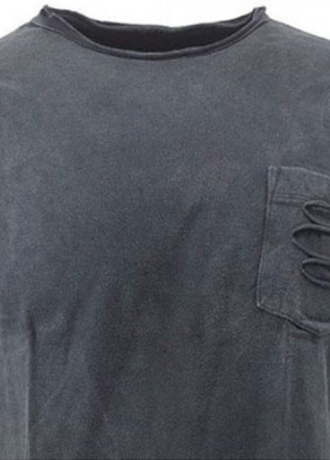 Μπλουζάκι Luciano Faketti in fashion βαμβακερό μέ τσεπάκι κοντό μανίκι Ανθρακι 
Στενή γραμμή slim line 