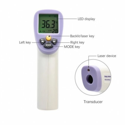 Θερμόμετρο μετώπου ανέπαφης μέτρησης Body Infrared Thermometer λευκό