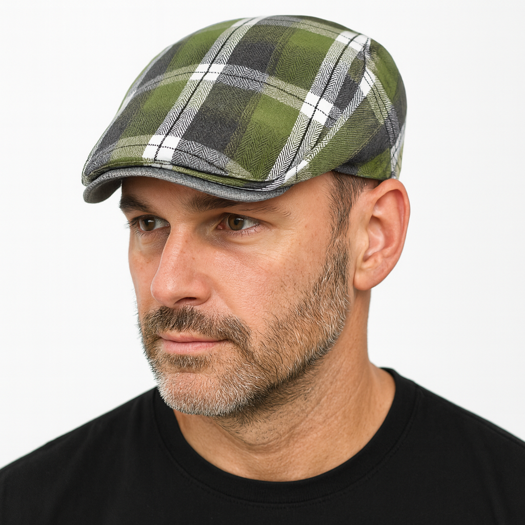 Καπέλα τραγιάσκα ανδρικά με Καρό Σχέδιο για Γυναίκες & Άνδρες - Βρετανικό Στυλ Casual Καπέλο, Πλένεται στο Χέρι, 