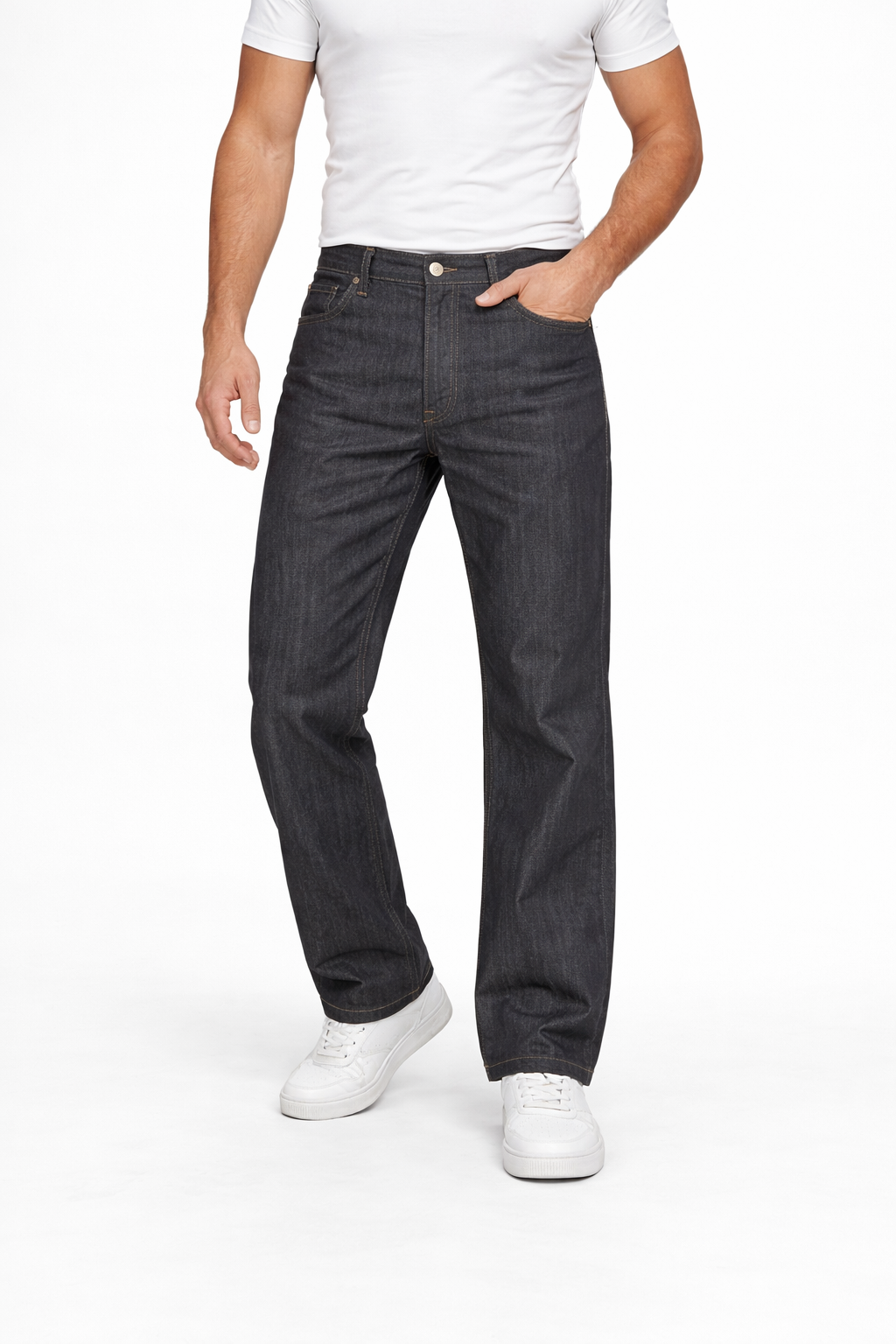 Παντελόνι τζιν jean κλασικο ανδρικο μαυρο ανθρακί 
