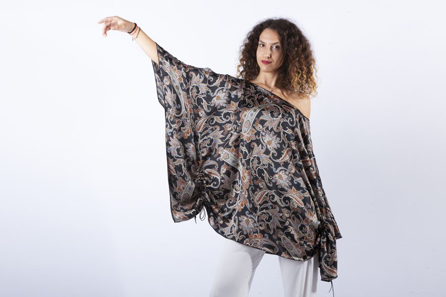 LISA tunic Digital printed satin -SOLD OUT