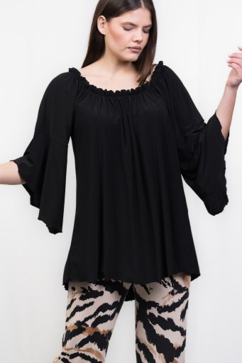 ΜΠΛΟΥΖΑ ΜΟΝΟΧΡΩΜΗ ΜΕ ΛΑΣΤΙΧΑΚΙ ΣΤΟ ΛΑΙΜΟ