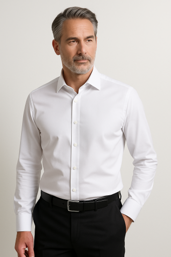 Πουκάμισο λευκο σχεδιαστικο ανδρικο fashion 