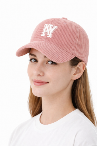 Καπέλο Unisex του μπέιζμπολ από κοτλε με τύπο γράμματος NY, ένα κομψό παχύ καπέλο για Ανδρες και γυναίκες για την άνοιξη και το φθινόπωρο Roz