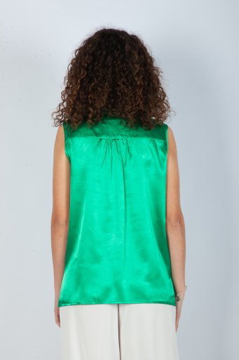 Πρασινο satin πουκαμισο 2390