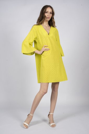 Broderie dress lime