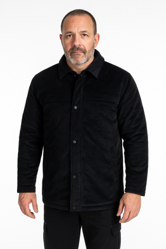 Μπουφάν JACKET SUET BLACK BLUE LAKE Μαύρο