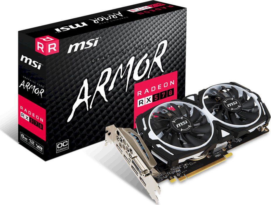 Radeon RX 570 Armor 8G OC 8GB DDR5 PCI-E DVI HDMI Triple DP (MSI)