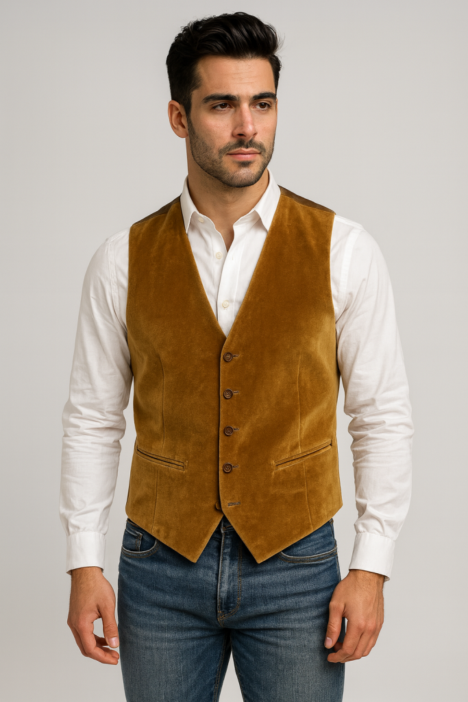 Γιλέκο ανδρικο σουέτ 2 μπεζ 
