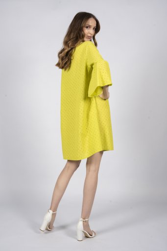 Broderie dress lime