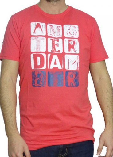 Μπλουζάκι  φούξια t-shirt  μακό, με σύνθεση βαμβακερή