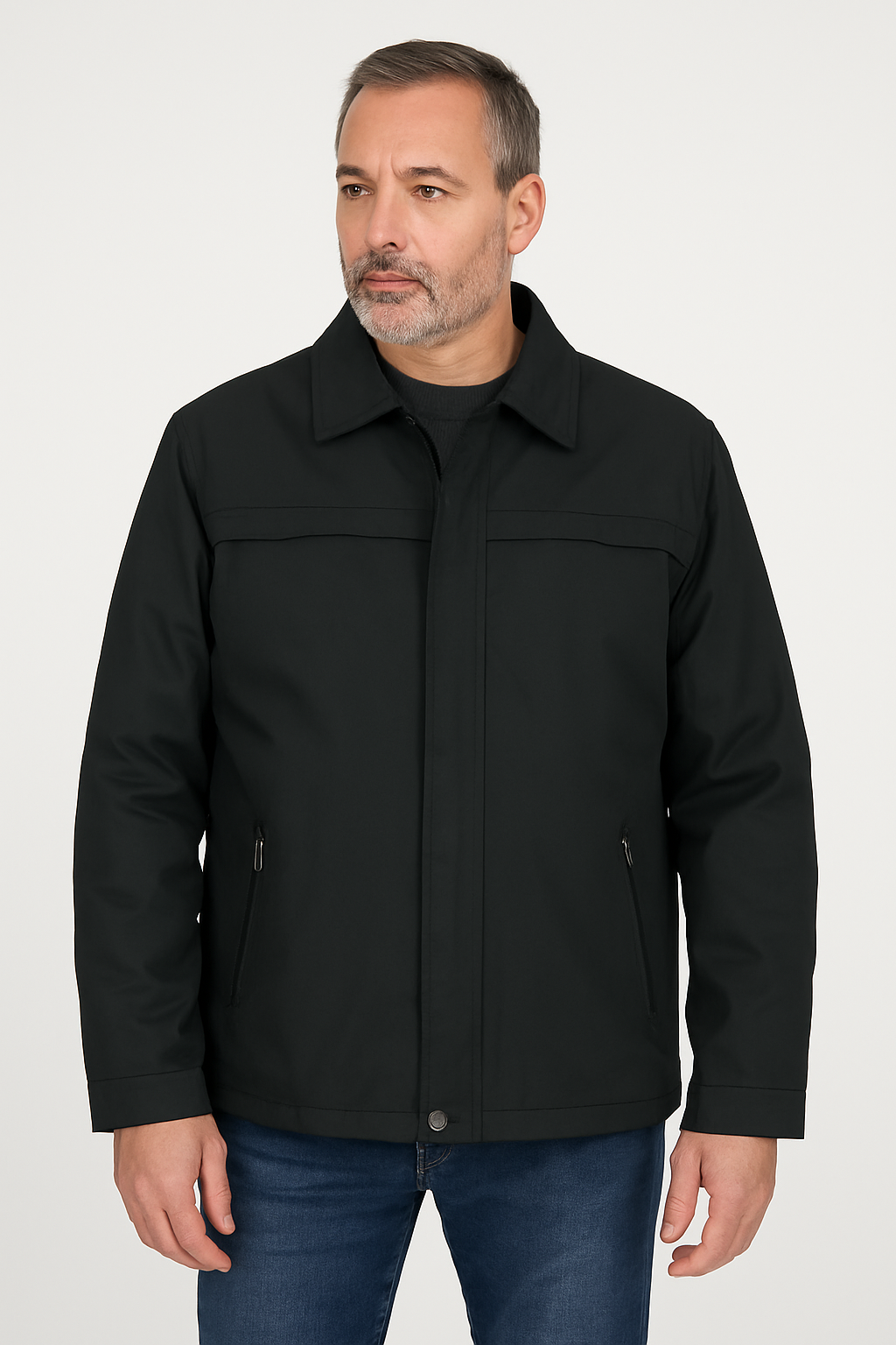 Μπουφάν jacket κλασικο μαυρο με επένδυση γούνα 