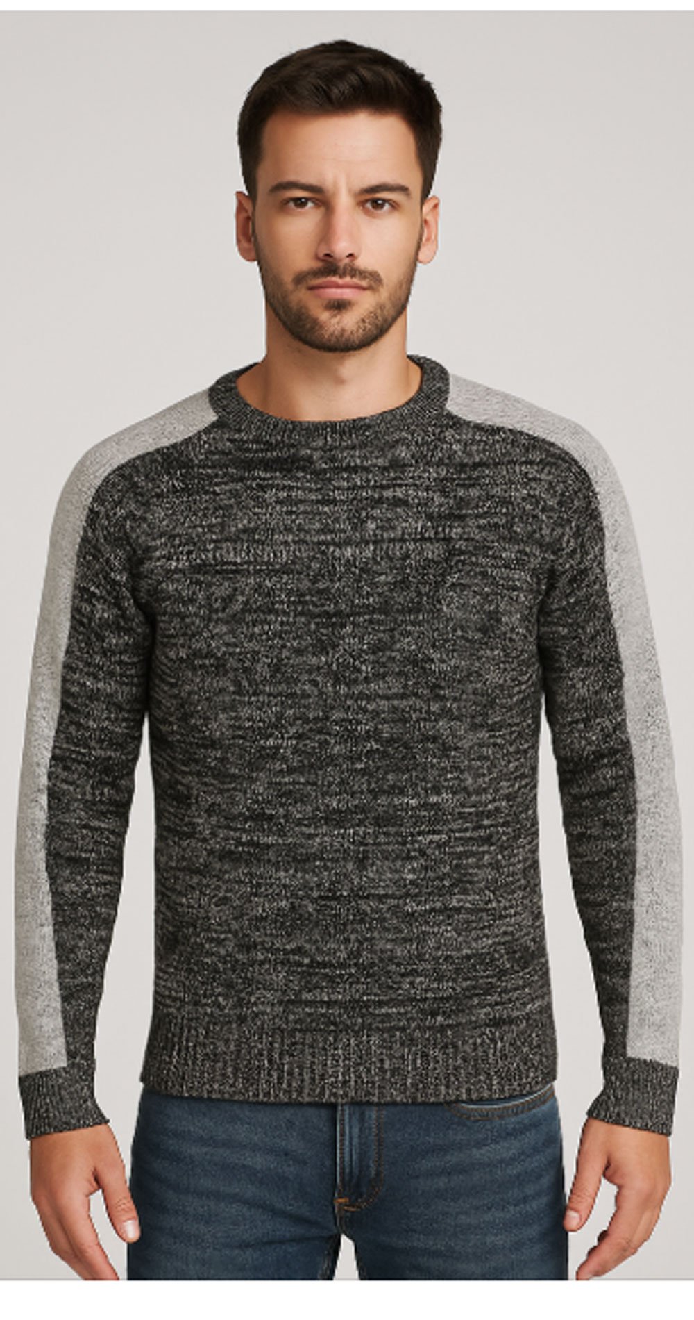 Μπλούζα πλεκτή, Σύνθεση:30%WOOL-70% ACRYLIC μαύρη
