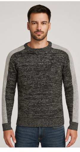 Μπλούζα πλεκτή, Σύνθεση:30%WOOL-70% ACRYLIC μαύρη