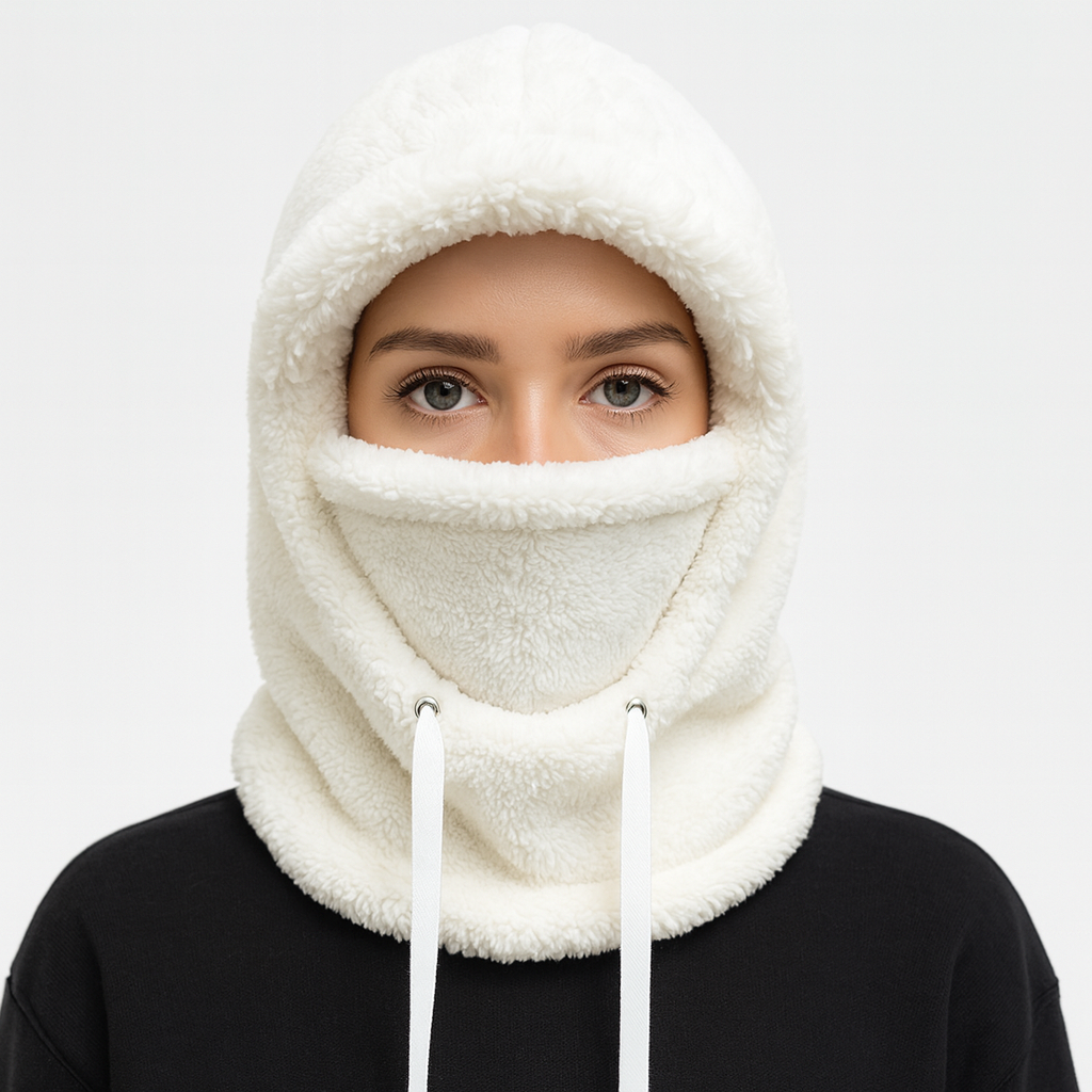 Σκούφος Χειμερινο Βελούδιν0 Μπαλακλάβα με Κουκούλα - Ελαστική Κλείσιμο με Κορδόνι, Ελαφριά και Ζεστή για Ποδηλασία, Σκι, Υπαίθρια Σπορ 