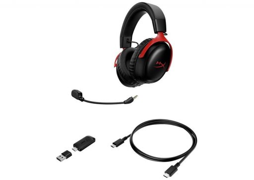 HyperX Cloud III S wireless Over Ear Gaming Headset Bluetooth / USB Black/Red for Nintendo Switch / PC / PS5 / PS4