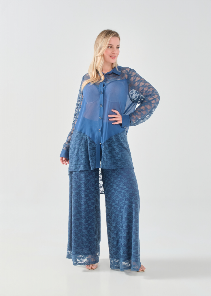 Παντελόνα ελαστική γαλλική δαντέλα