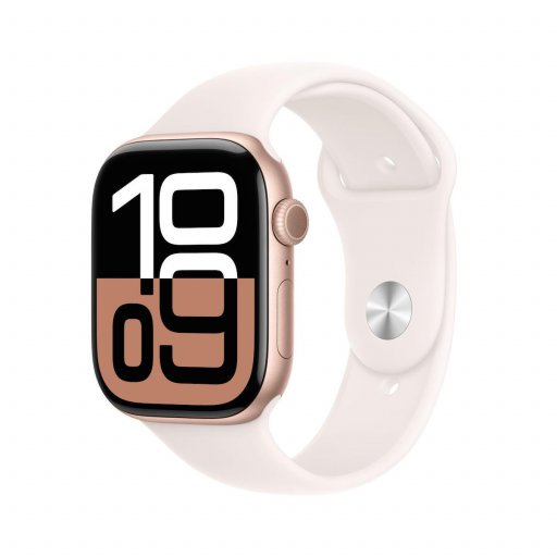 Apple Watch Series 10 Aluminium 46mm (Rose Gold με Light Blush Sport Band(S/M))