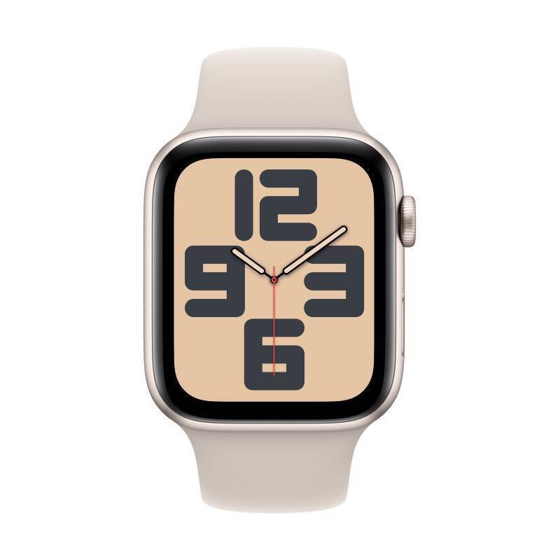 Apple Watch SE 2024 Aluminium 44mm (Starlight με Starlight Sport Band (M/L))