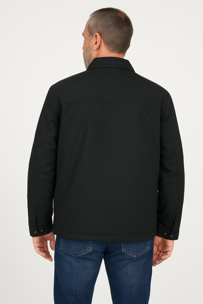 Μπουφάν jacket κλασικο μαυρο με επένδυση γούνα 