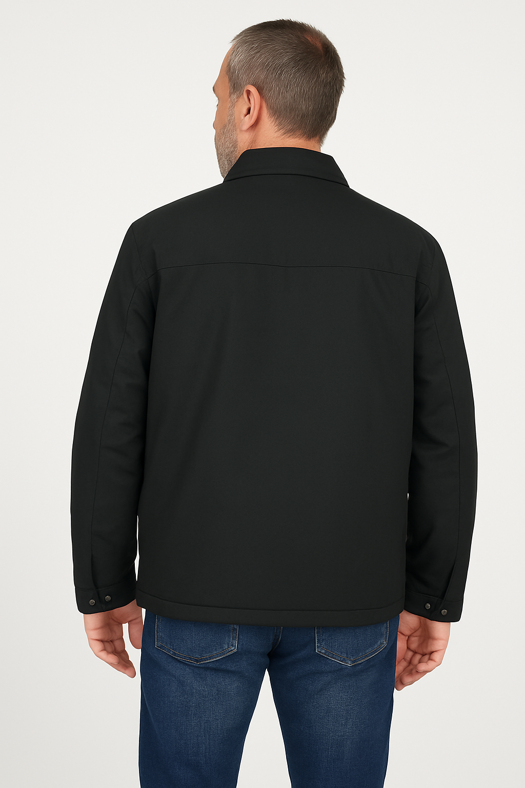 Μπουφάν jacket κλασικο μαυρο με επένδυση γούνα 