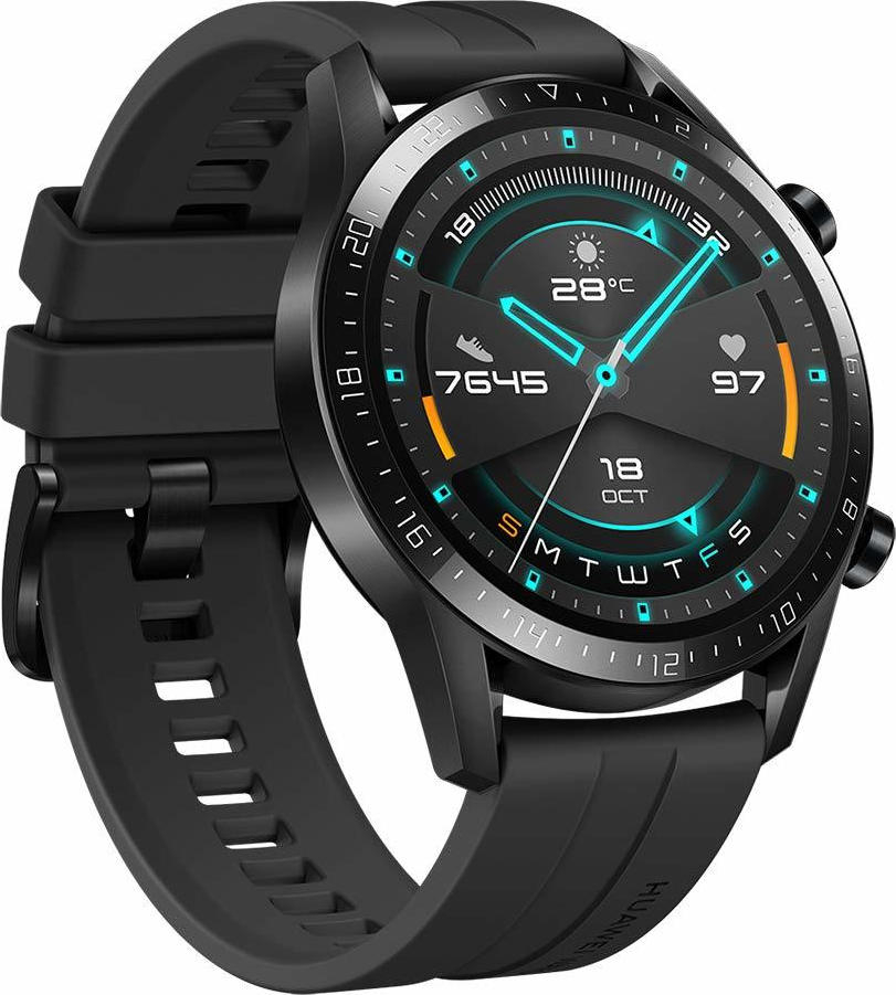 huawei watch gt 2 black fluoroelastomer smartwatch