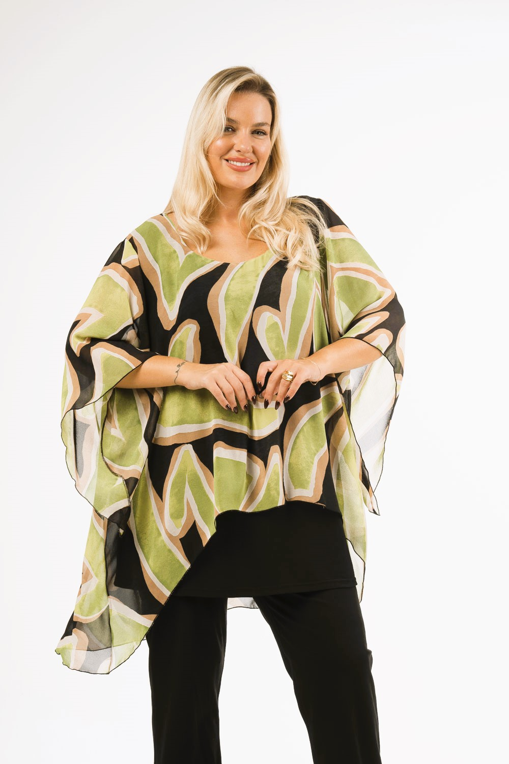 Mπλούζα/Τουνίκ εμπριμέ άνιση