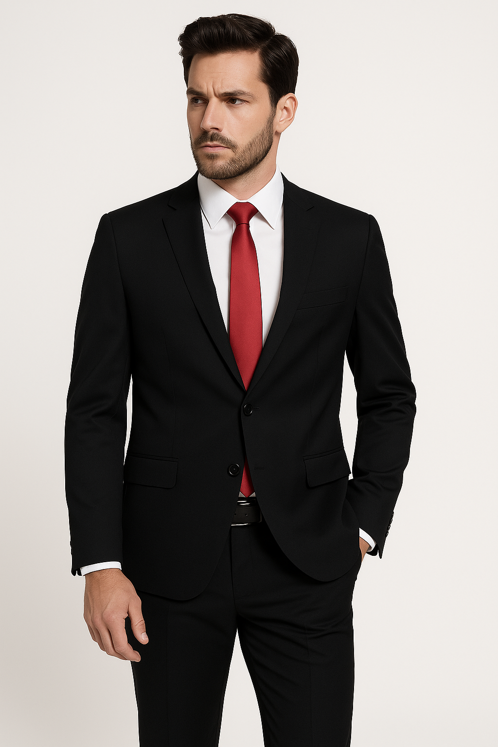 Κουστούμι Luciano Faketti Mens Figure Ελληνικής Ραφής Μαύρο