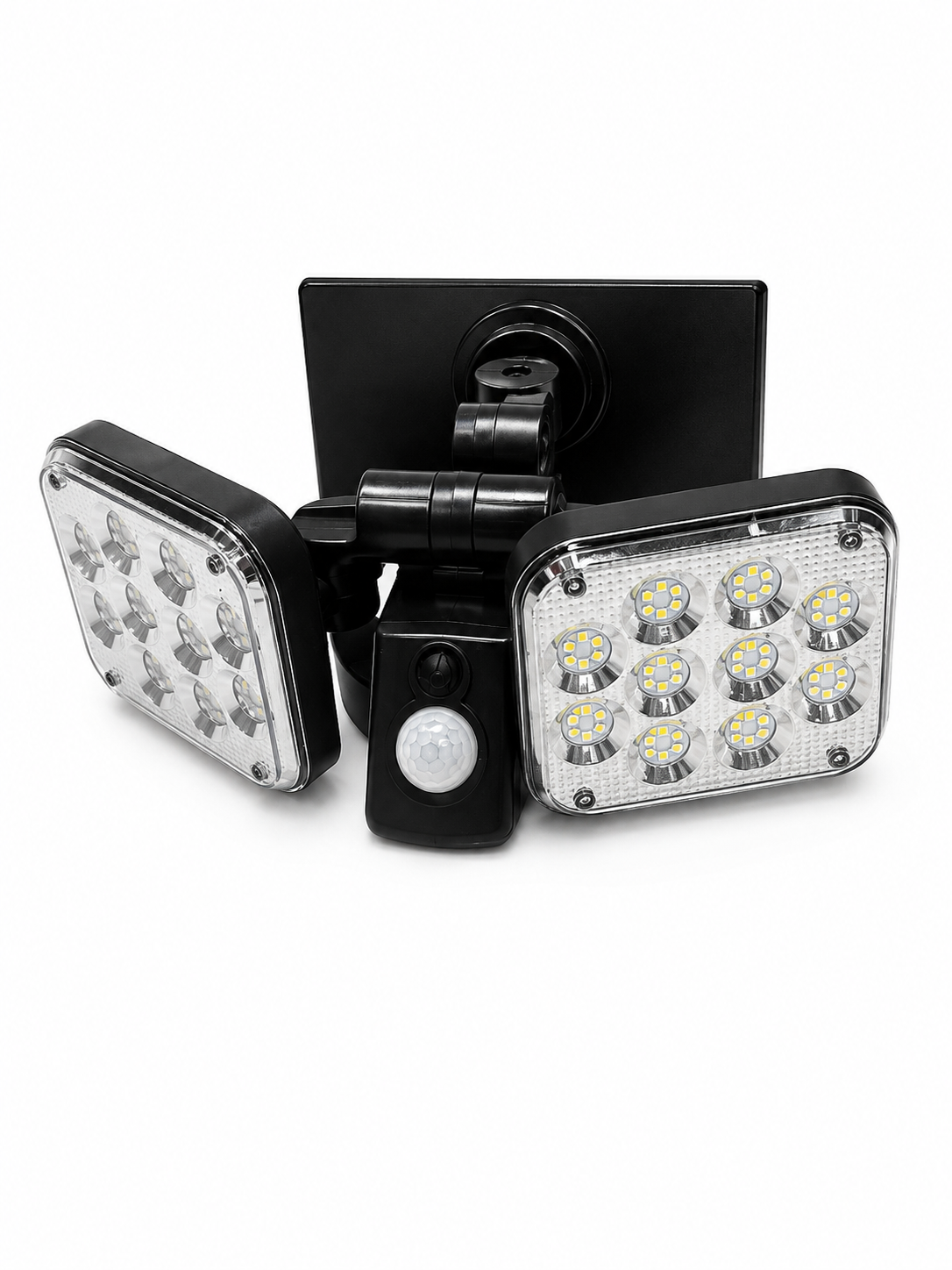 Ηλιακό Φωτιστικό LED 120 SMD με Αισθητήρα Κίνησης – Διπλή Ρυθμιζόμενη Κεφαλή – IP65 Αδιάβροχο