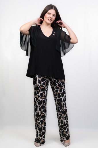 ΜΠΛΟΥΖΑ ΜΟΝΟΧΡΩΜΗ ΜΕ ΜΑΝΙΚΙΑ ΜΟΥΣΕΛΙΝΑ