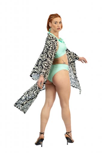 KIMONO ΑΣΠΡΟΜΑΥΡΟ 